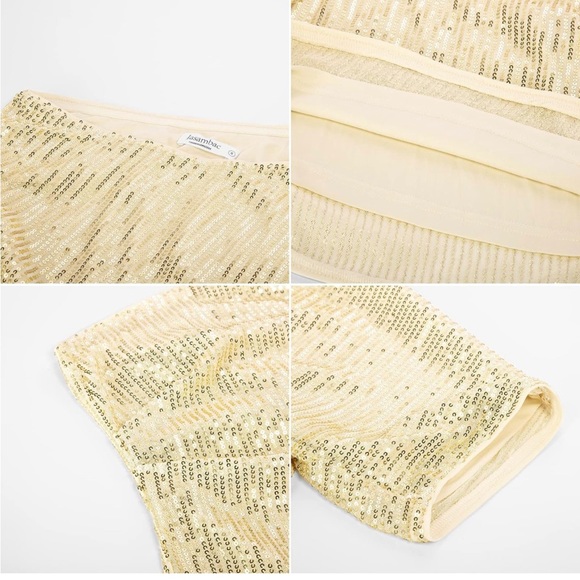 Jasambac Sparkle Sequin One Shoulder Top - Picture 5 of 12